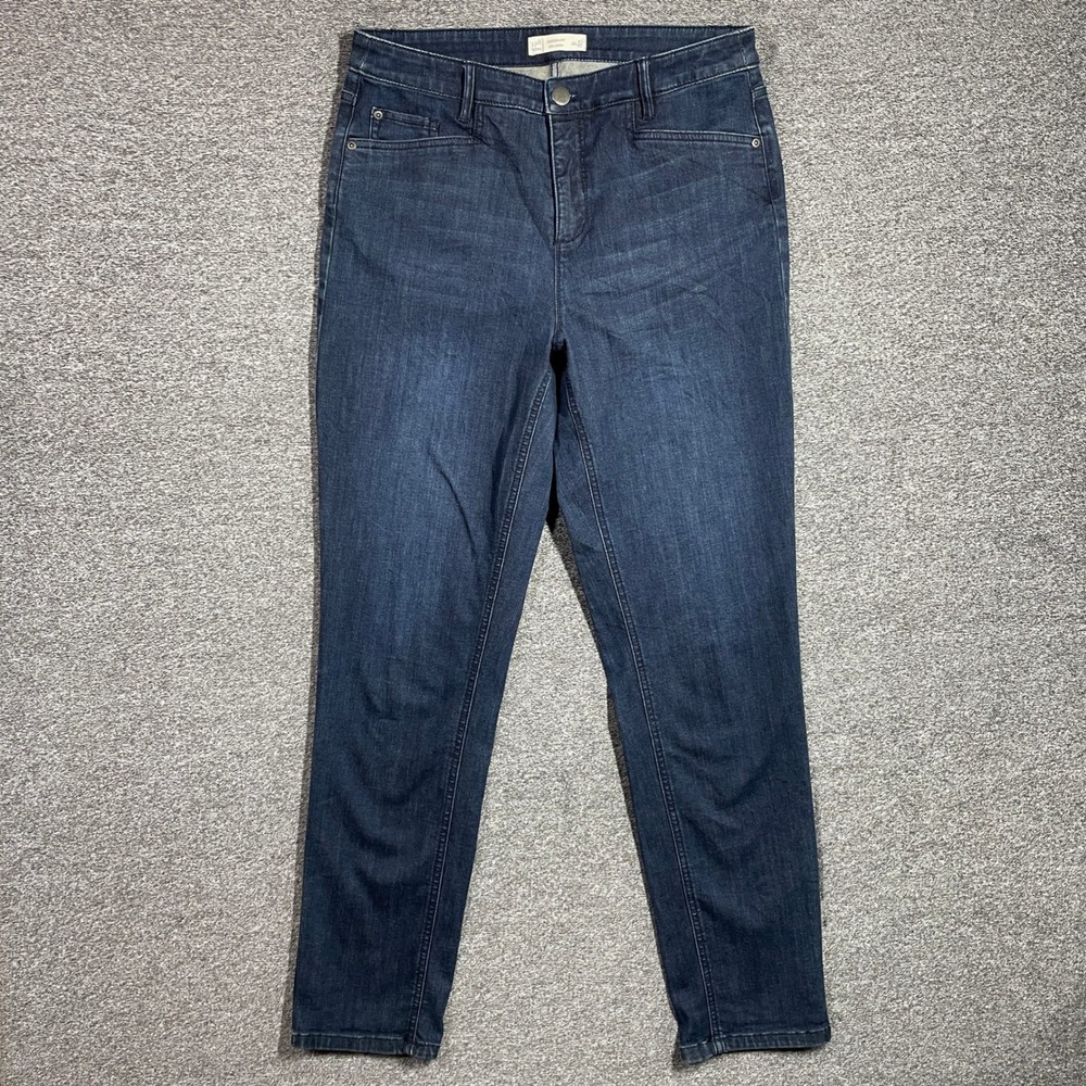J. Jill Smooth Fit Slim Ankle Jeans Size 10 Tall Dark Wash Denim